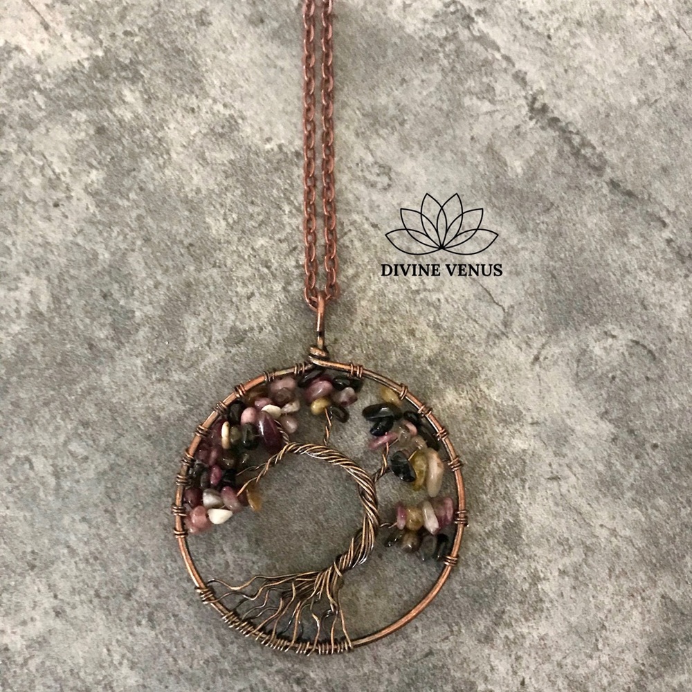 Tourmaline Tree of Life Necklace - Picture 2 of 8